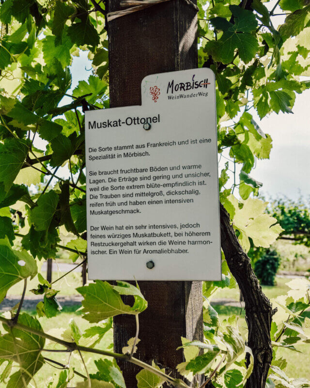 Sign at the Wine Monument in Mörbisch, Burgenland