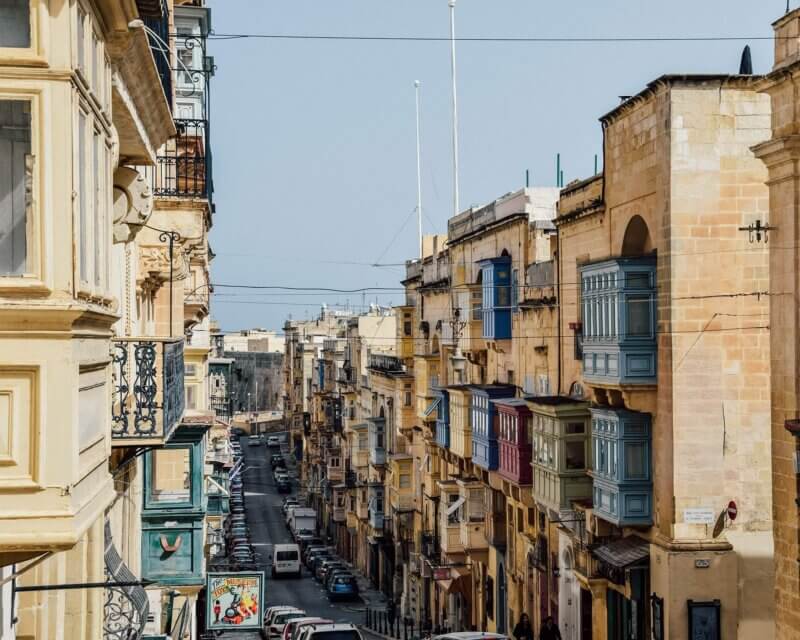 Maltese balconies in Valletta 